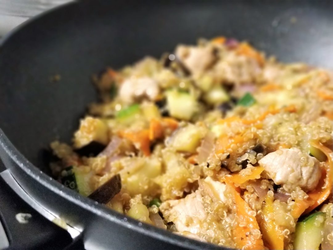 wok de pavo y quinoa